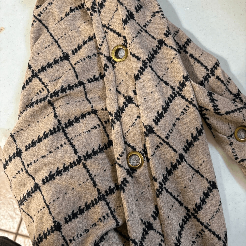 Adrienne Vittadini Brown Diamond Pattern Top XL 1X Flowy Boho Eclectic Chic - Picture 5 of 11